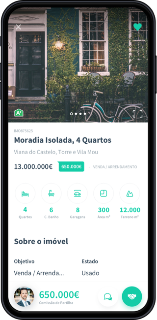 Partilhar ficha de imóvel com clientes compradores.